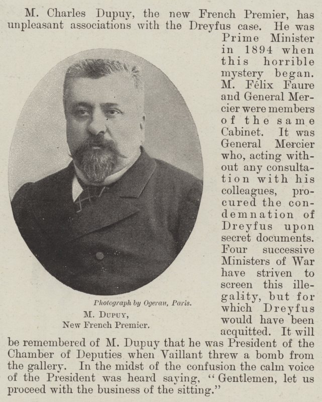 M. Dupuy, New French Premier by English Photographer