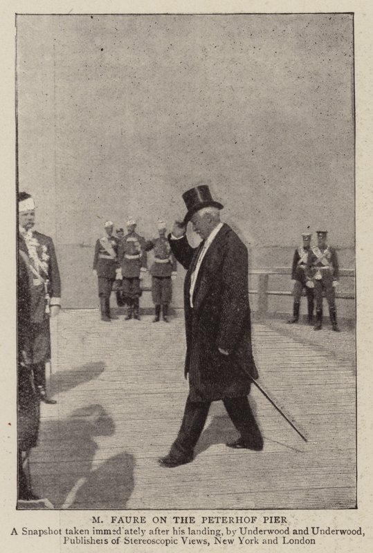 M Faure on the Peterhof Pier by English Photographer