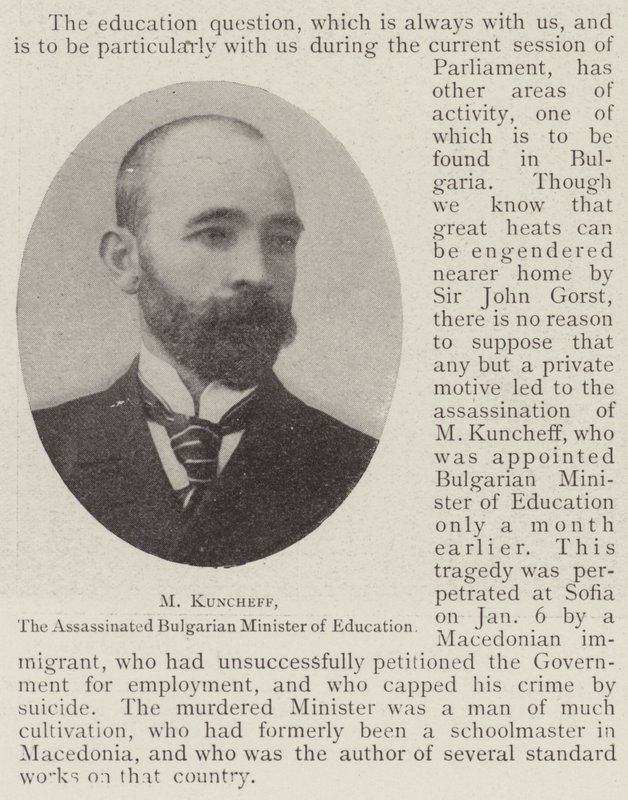 M Kuncheff, the Assassinated Bulgarian Minister of Education by English Photographer