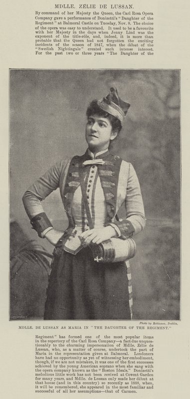 Mademoiselle de Lussan as Maria in The Daughter of the Regiment by English Photographer