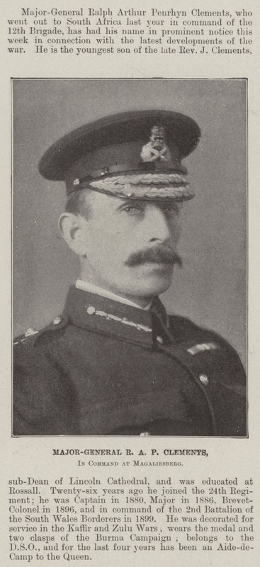 Major-General R A P Clements, in Command at Magaliesberg by English Photographer