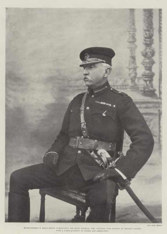 Major-General T Kelly-Kenny (commanding the Sixth Division), who captured over Seventy of Cronjes Wagons, with a Large Quantity of Stores and Ammunition by English Photographer