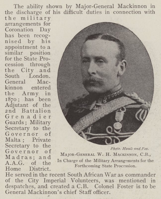 Major-General W H Mackinnon, CB, in Charge of the Military Arrangements for the Forthcoming State Procession by English Photographer
