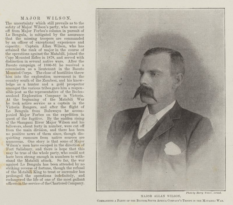 Major Allan Wilson, commanding a Party of the British South Africa Company