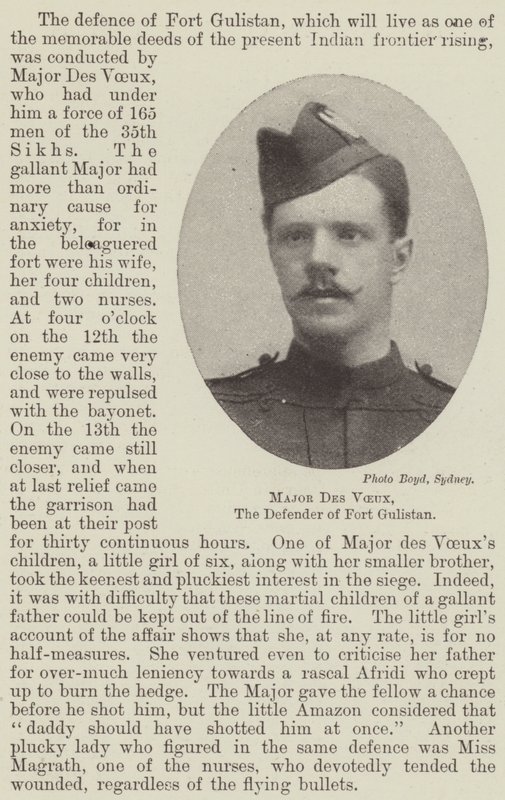 Major Des Voeux, the Defender of Fort Gulistan by English Photographer