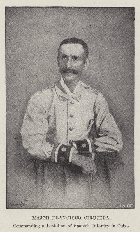 Major Francisco Cirujeda, commanding a Battalion of Spanish Infantry in Cuba by English Photographer