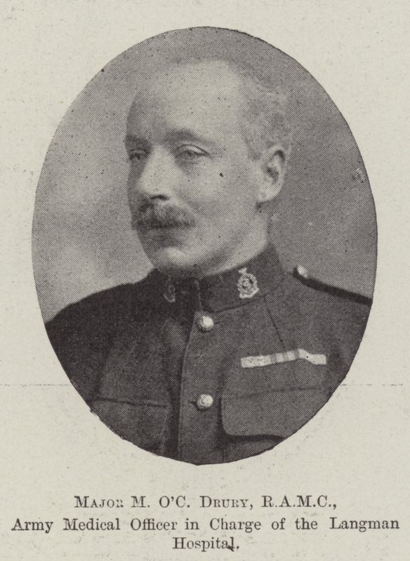 Major M OC Drury, RAMC, Army Medical Officer in Charge of the Langman Hospital by English Photographer