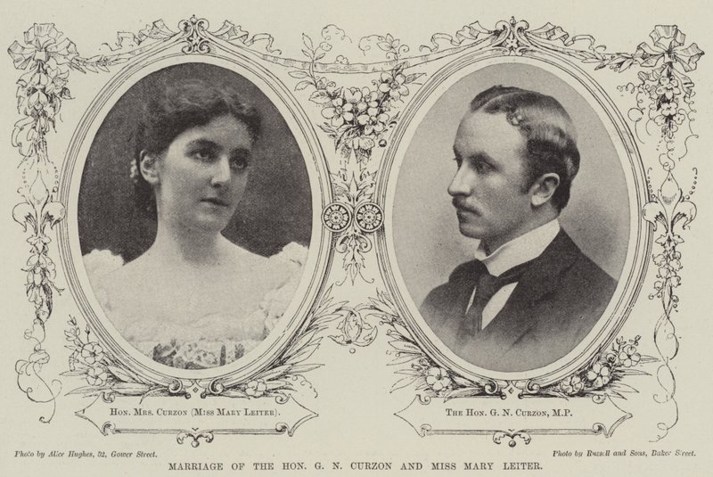 Marriage of the Honourable G N Curzon and Miss Mary Leiter by English Photographer
