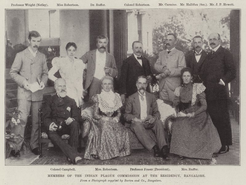 Members of the Indian Plague Commission at the Residency, Bangalore by English Photographer