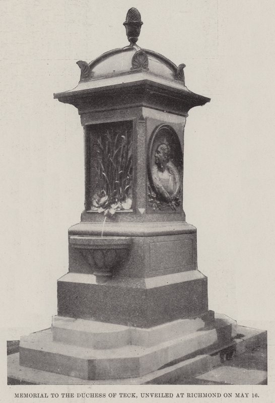Memorial to the Duchess of Teck, unveiled at Richmond on 16 May by English Photographer