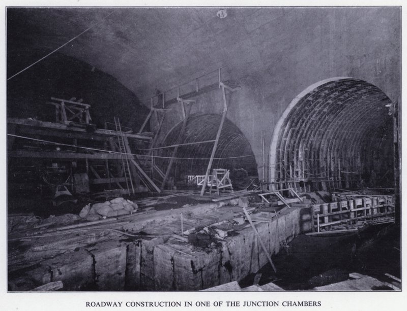 Mersey Tunnel: Roadway Construction in One of the Junction Chambers by English Photographer