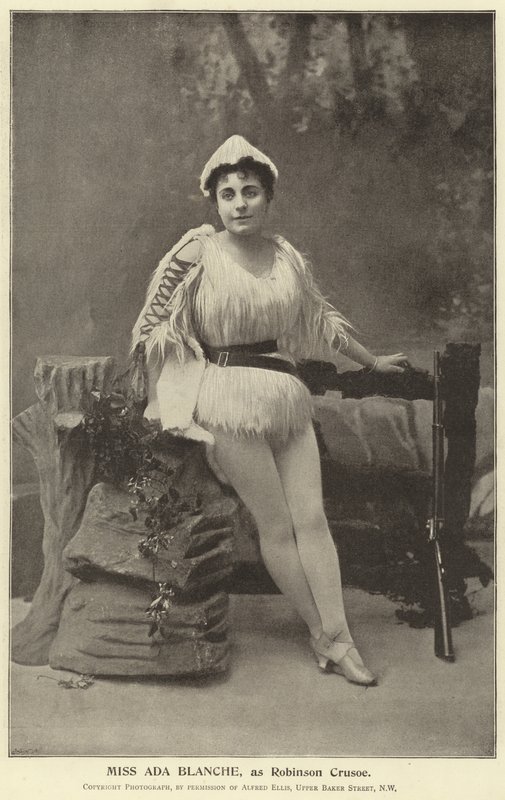 Miss Ada Blanche, as Robinson Crusoe by English Photographer