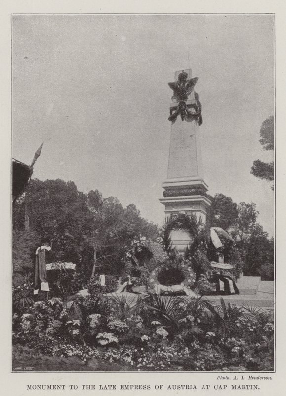 Monument to the late Empress of Austria at Cap Martin by English Photographer