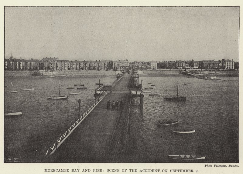 Morecambe Bay and Pier, Scene of the Accident on 9 September by English Photographer