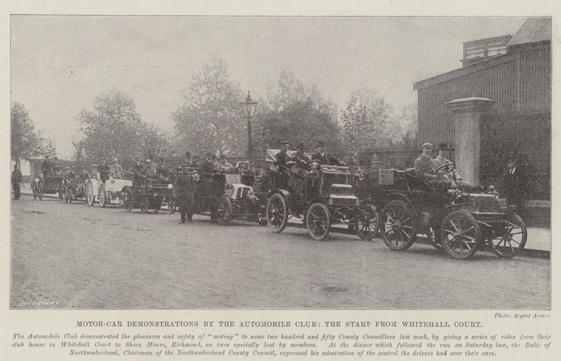 Motor-Car Demonstrations by the Automobile Club, the Start from Whitehall Court by English Photographer