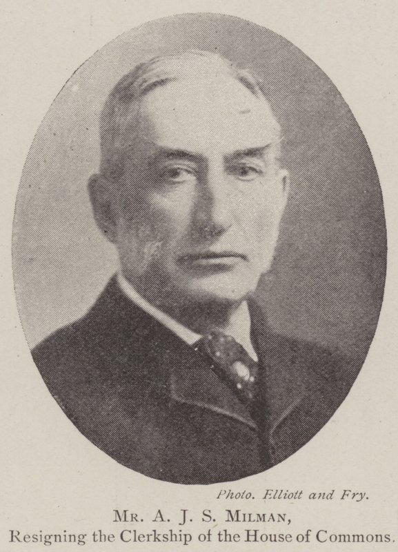 Mr A J S Milman, Resigning the Clerkship of the House of Commons by English Photographer