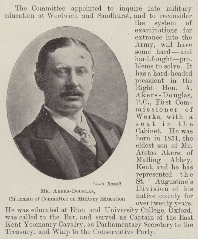 Mr Akers-Douglas, Chairman of Committee on Military Education by English Photographer