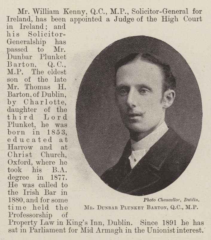 Mr. Dunbar Plunket Barton, QC, MP by English Photographer