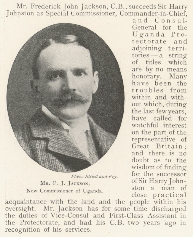 Mr F J Jackson, New Commissioner of Uganda by English Photographer