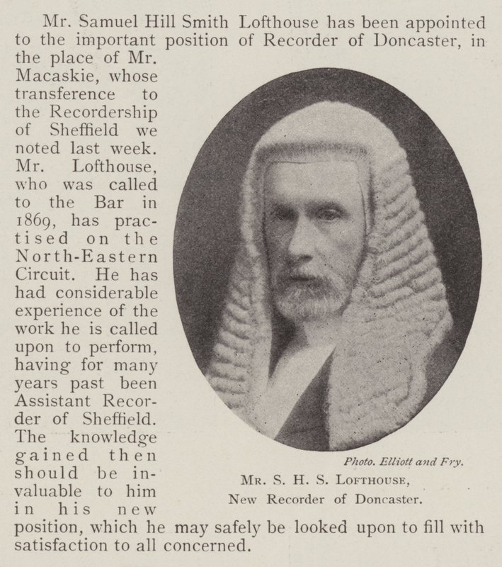 Mr S H S Lofthouse, New Recorder of Doncaster by English Photographer