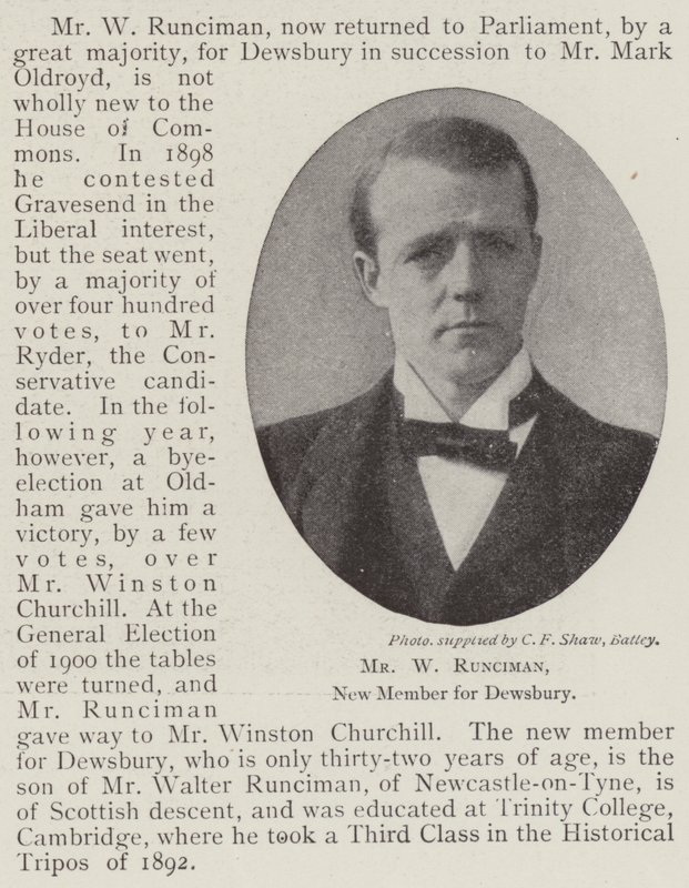Mr W Runciman, New Member for Dewsbury by English Photographer