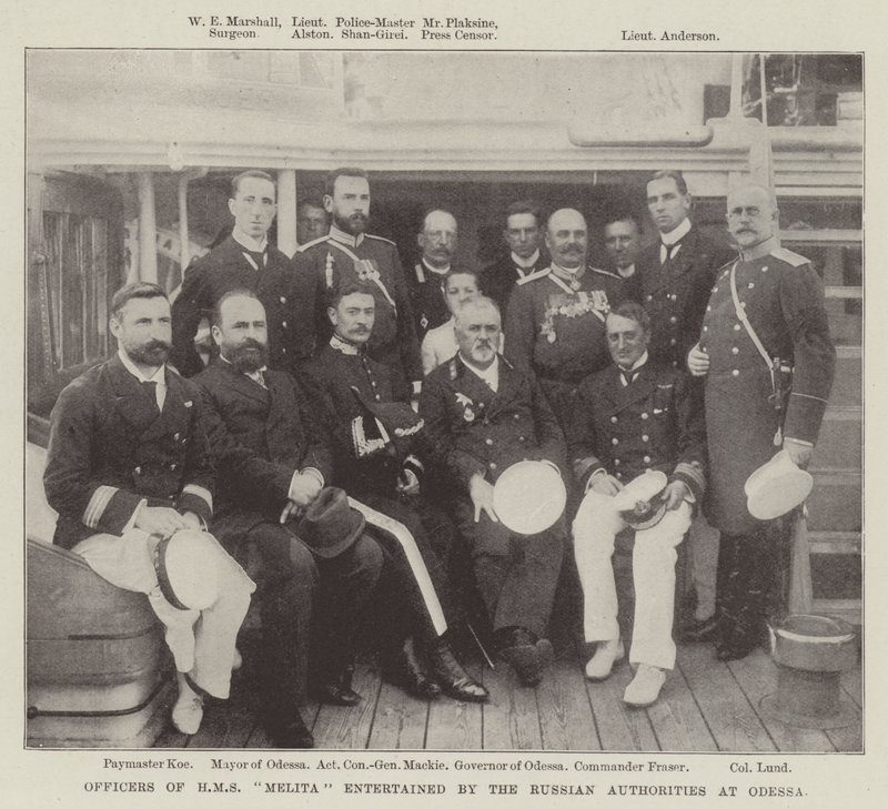 Officers of HMS Melita entertained by the Russian Authorities at Odessa by English Photographer