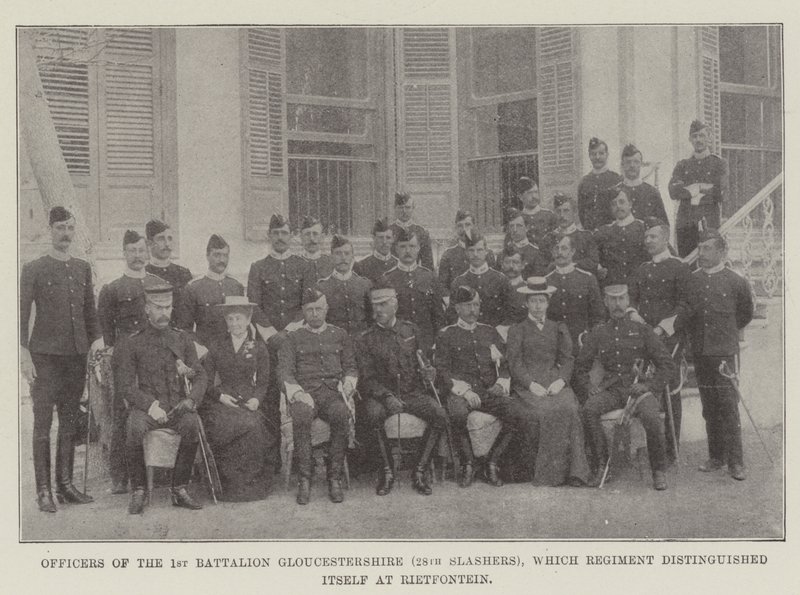Officers of the 1st Battalion Gloucestershire (28th Slashers), which Regiment Distinguished Itself at Rietfontein by English Photographer