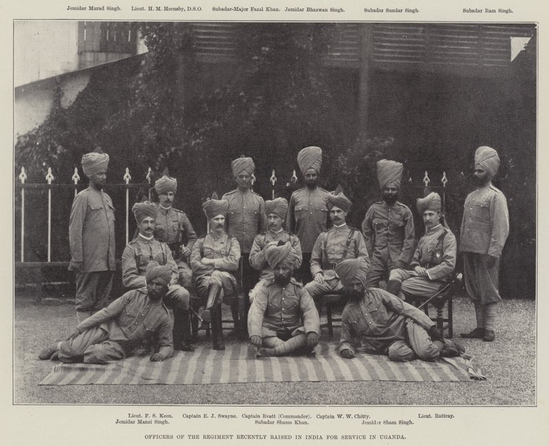 Officers of the Regiment Recently Raised in India for Service in Uganda by English Photographer