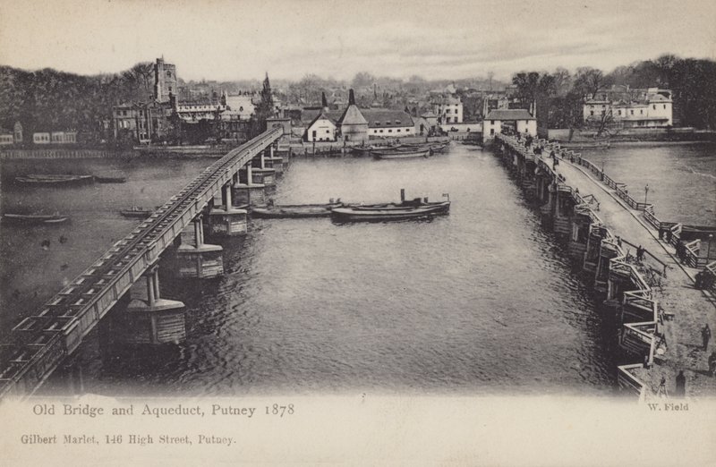 Old Bridge and Aqueduct, Putney, 1878 by English Photographer