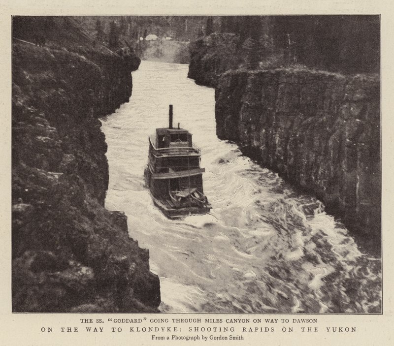On the Way to Klondyke, Shooting Rapids on the Yukon by English Photographer