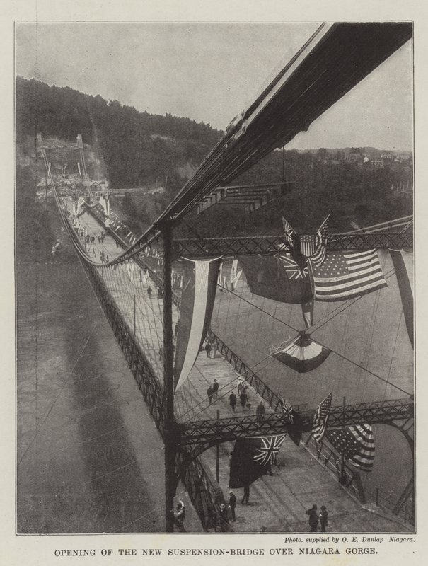 Opening of the New Suspension-Bridge Over Niagara Gorge by English Photographer