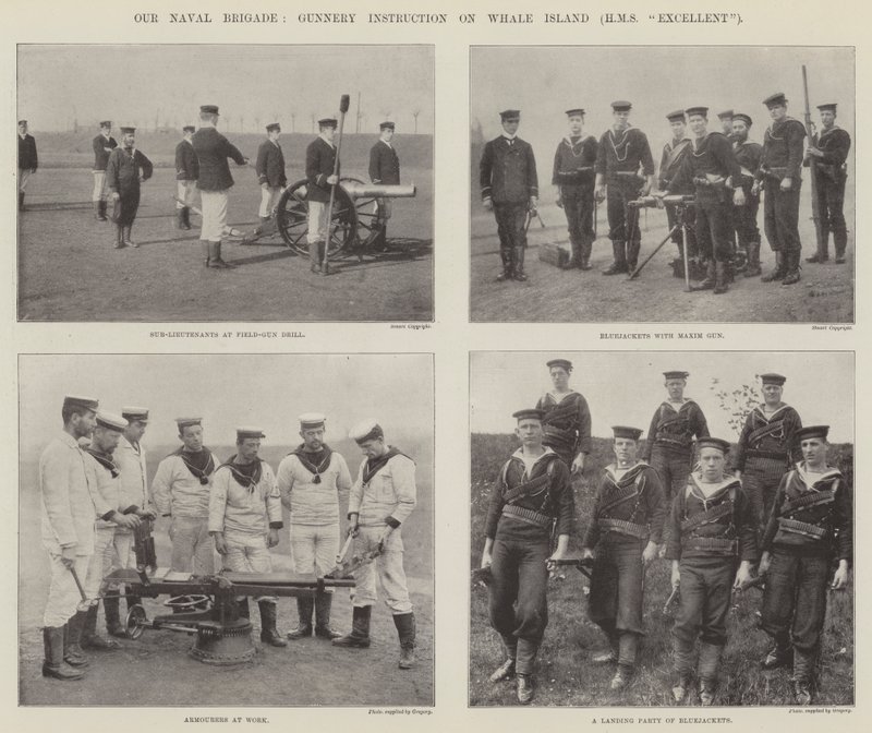 Our Naval Brigade, Gunnery Instruction on Whale Island (HMS Excellent) by English Photographer