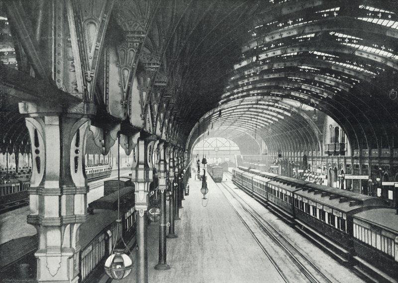 Paddington Station, General View of the Platforms by English Photographer