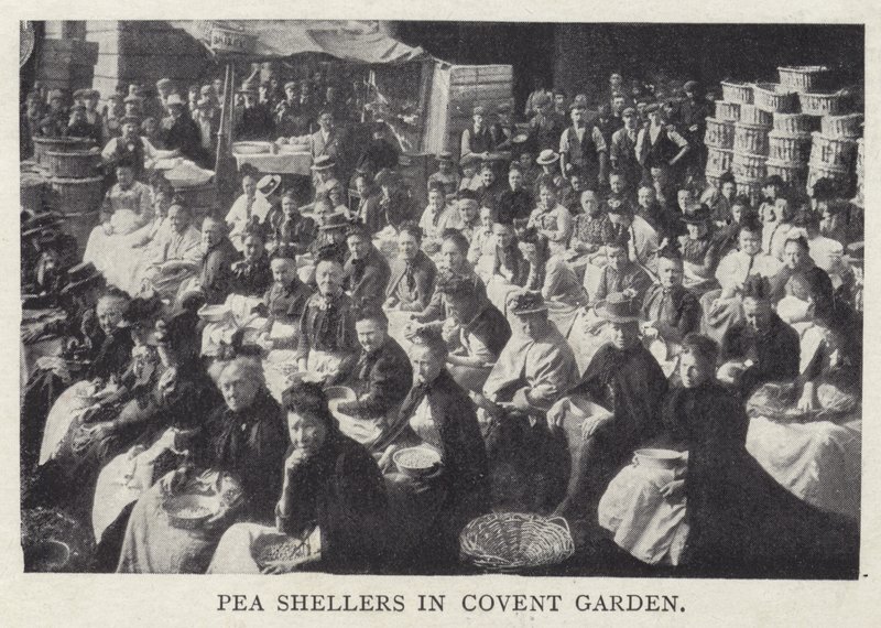 Pea Shellers in Covent Garden, London by English Photographer