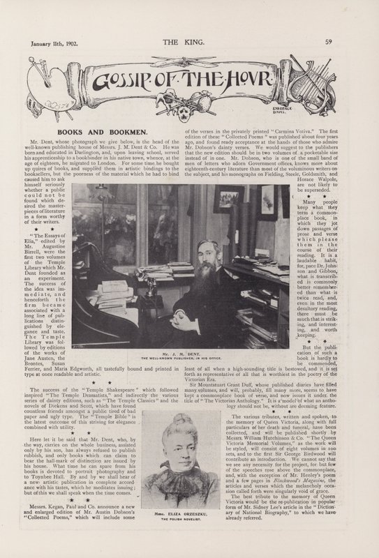 Portrait of Mr J M Dent, the well-known publisher in his office by English Photographer