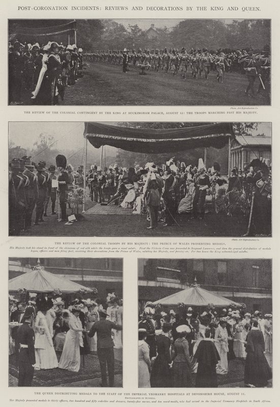 Post-Coronation Incidents, Reviews and Decorations by the King and Queen by English Photographer