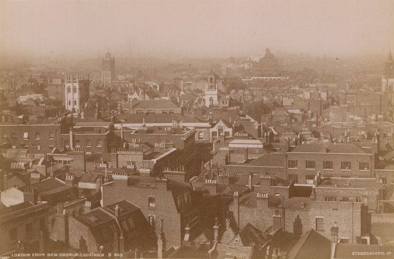 Postcard with a View Over the Rooftops of London by English Photographer