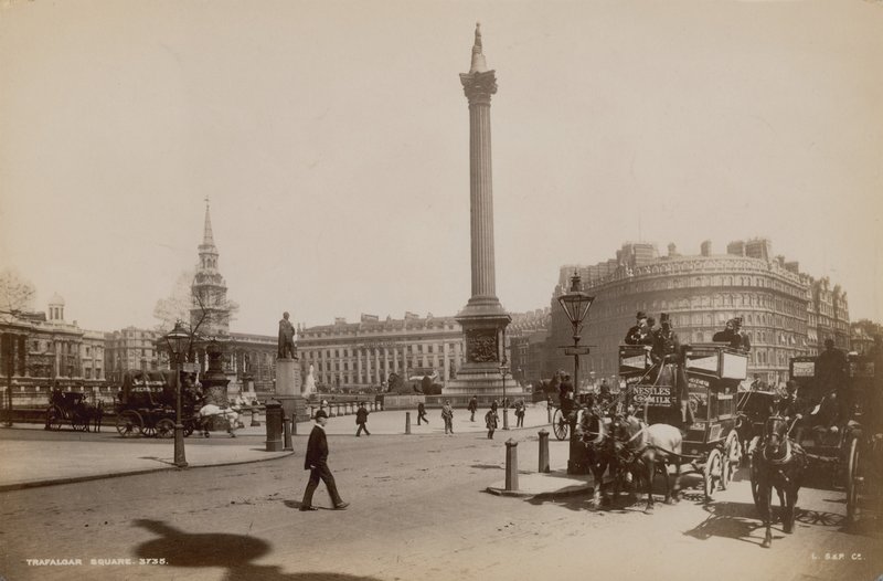 Postcard with an Image of Trafalgar Square by English Photographer