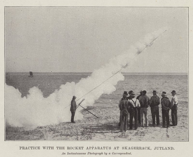 Practice with the Rocket Apparatus at Skagerrack, Jutland by English Photographer