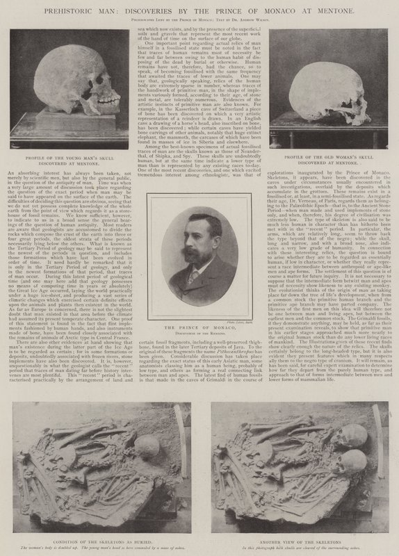 Prehistoric Man, Discoveries by the Prince of Monaco at Mentone by English Photographer