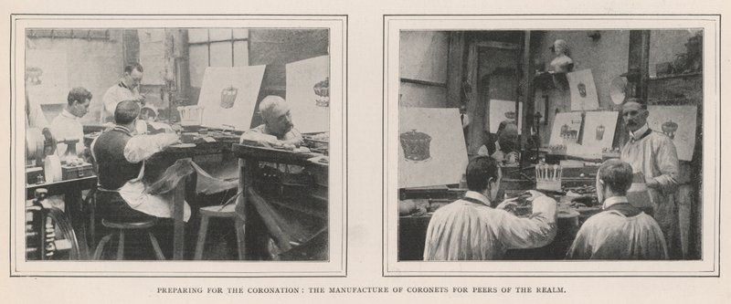 Preparing for the Coronation, the Manufacture of Coronets for Peers of the Realm by English Photographer