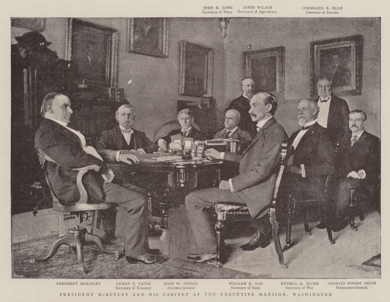 President McKinley and his Cabinet at the Executive Mansion, Washington by English Photographer