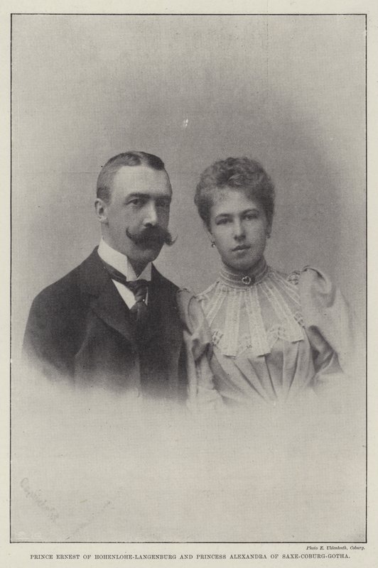 Prince Ernest of Hohenlohe-Langenburg and Princess Alexandra of Saxe-Coburg-Gotha by English Photographer