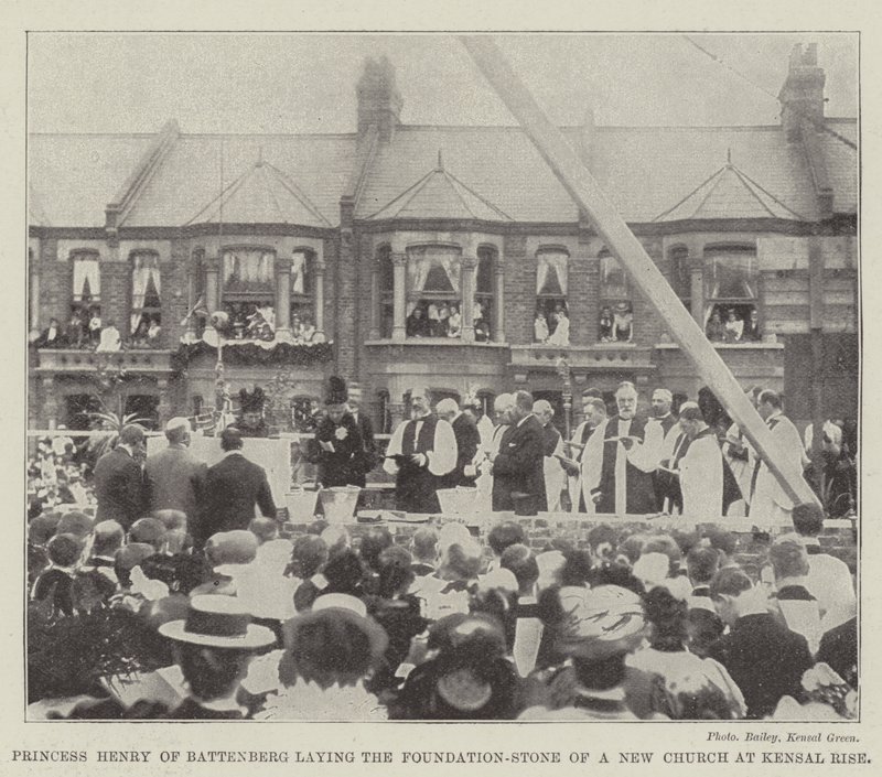 Princess Henry of Battenberg Laying the Foundation-Stone of a New Church at Kensal Rise by English Photographer