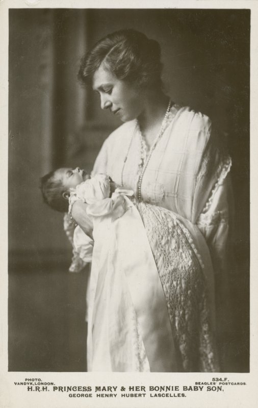 Princess Mary, Viscountess Lascelles, with her eldest son, George by English Photographer