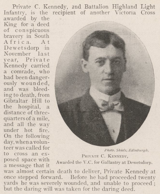 Private C Kennedy, awarded the VC for Gallantry at Dewetsdorp by English Photographer
