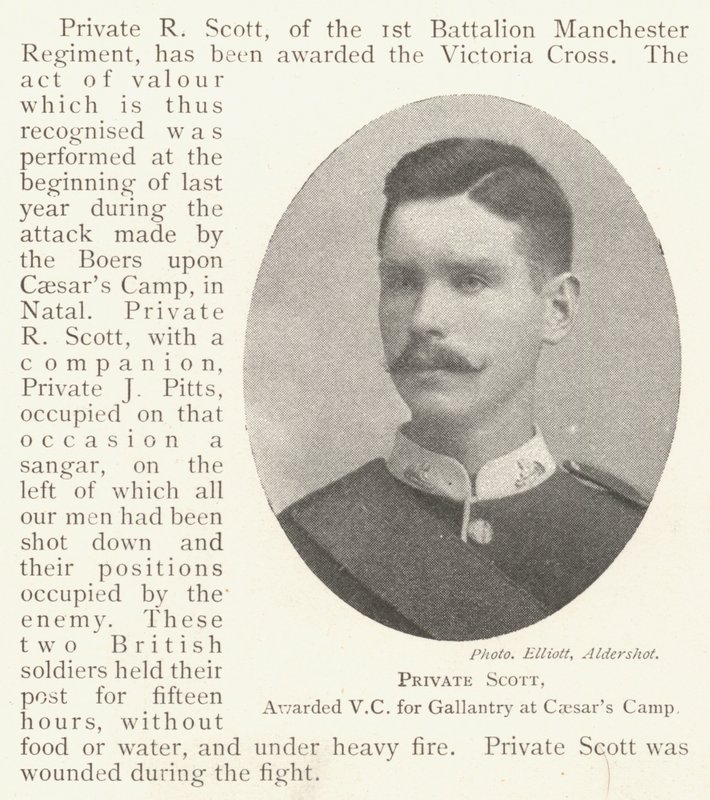 Private Scott, awarded VC for Gallantry at Caesars Camp by English Photographer