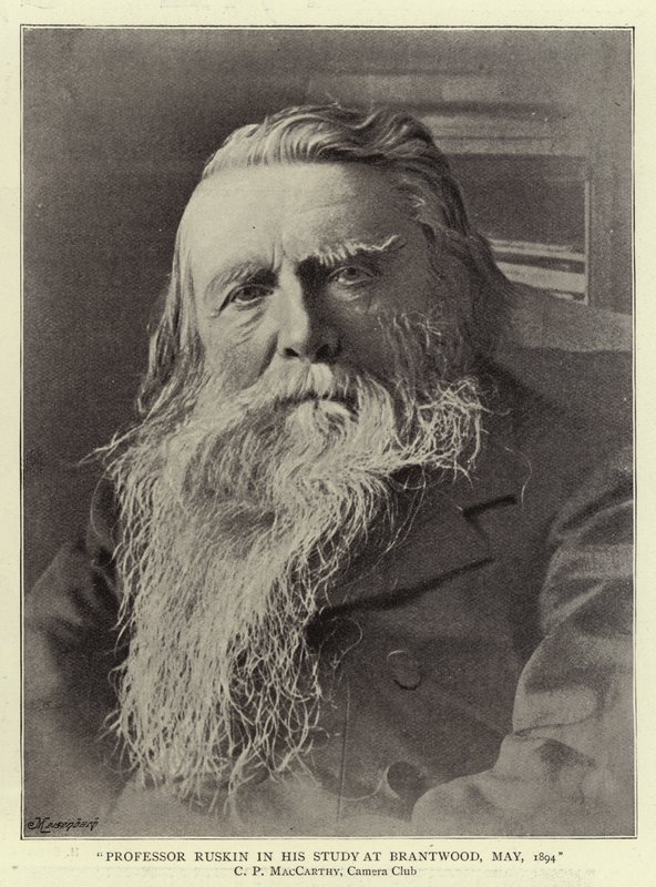 Professor Ruskin in His Study at Brantwood, May 1894 by English Photographer