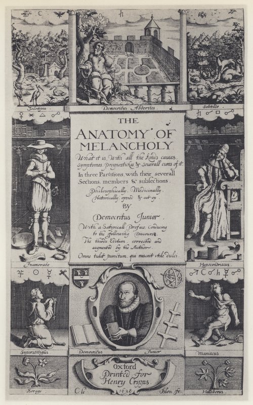 R Burton, The Anatomy of Melancholy, Third edition, J Lichfield for H Cripps, Oxford 1628 by English Photographer