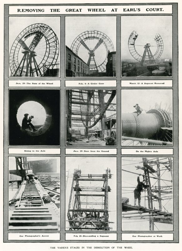 Removing the Great Wheel at Earls Court, London by English Photographer